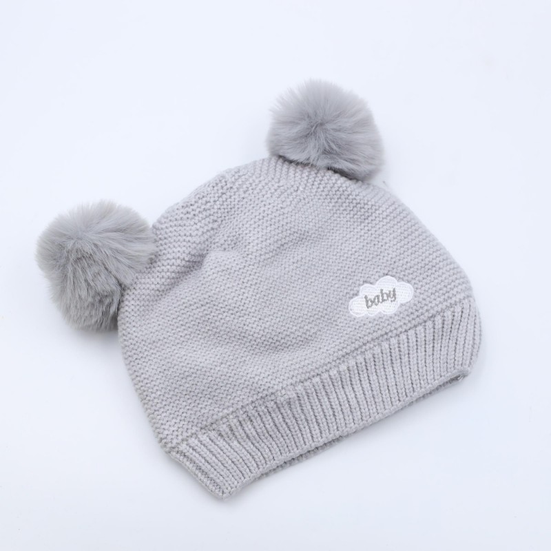 ⁦طاقية للبيبي لون سكني⁩ - الصورة ⁦1⁩