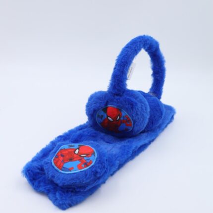 طوق للأذن مع لفحة للأطفال لون أزرق غامق