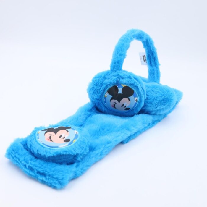 ⁦طوق للأذن مع لفحة لون أزرق غامق⁩ - الصورة ⁦2⁩