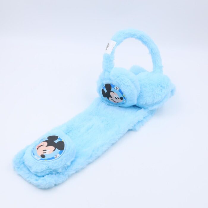 ⁦طوق للأذن مع لفحة لون أزرق فاتح⁩ - الصورة ⁦4⁩