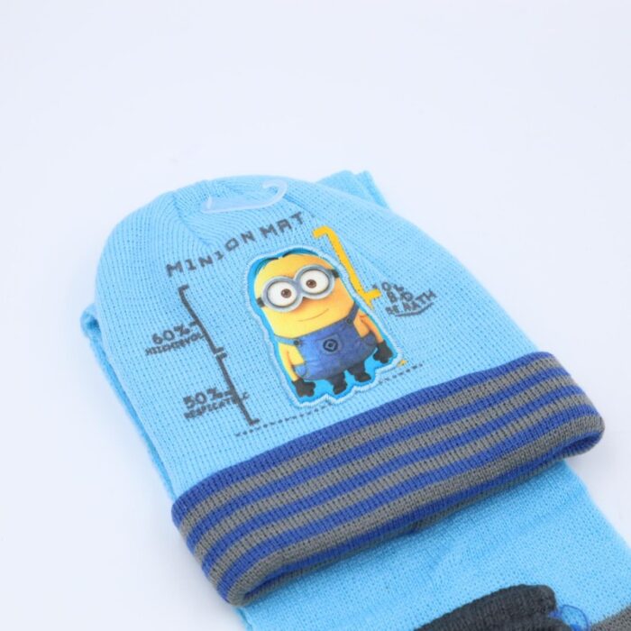 ⁦طاقية للأطفال مع لفحة وكفوف لون أزرق فاتح⁩ - الصورة ⁦2⁩