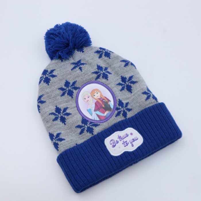 ⁦طاقية للأطفال لون أزرق وسكني⁩ - الصورة ⁦2⁩