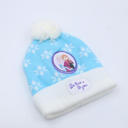 طاقية للأطفال لون أزرق و أبيض