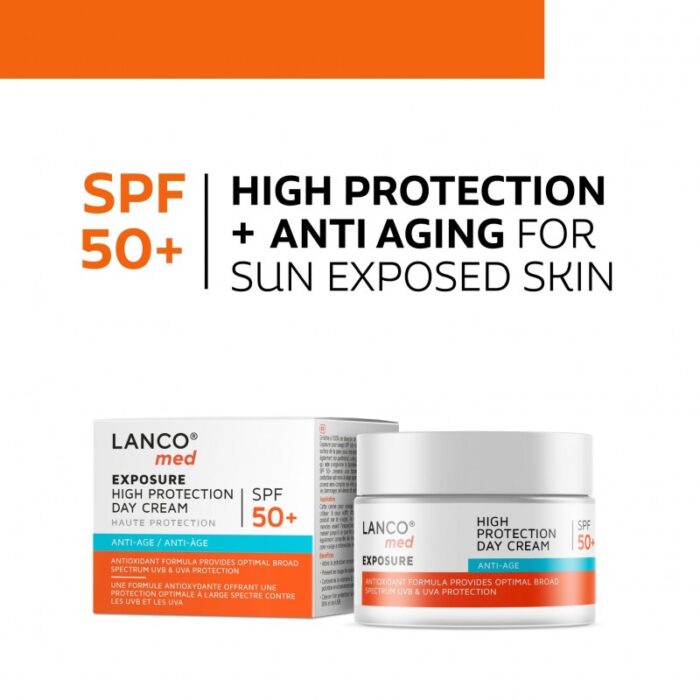 ⁦LANCOMED EXPOSURE SPF 50+ HIGH PROTECTION DAY CREAM واقي شمس من لانكو ميد⁩ - الصورة ⁦2⁩
