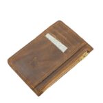 محفظة شبابية أنيقة من الجلد الطبيعي البقري لون بني