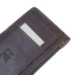 ⁦محفظة شبابية أنيقة من الجلد الطبيعي البقري لون بني⁩ - الصورة ⁦2⁩