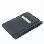 ⁦محفظة شبابية أنيقة من الجلد الطبيعي البقري لون أسود⁩ - الصورة ⁦3⁩