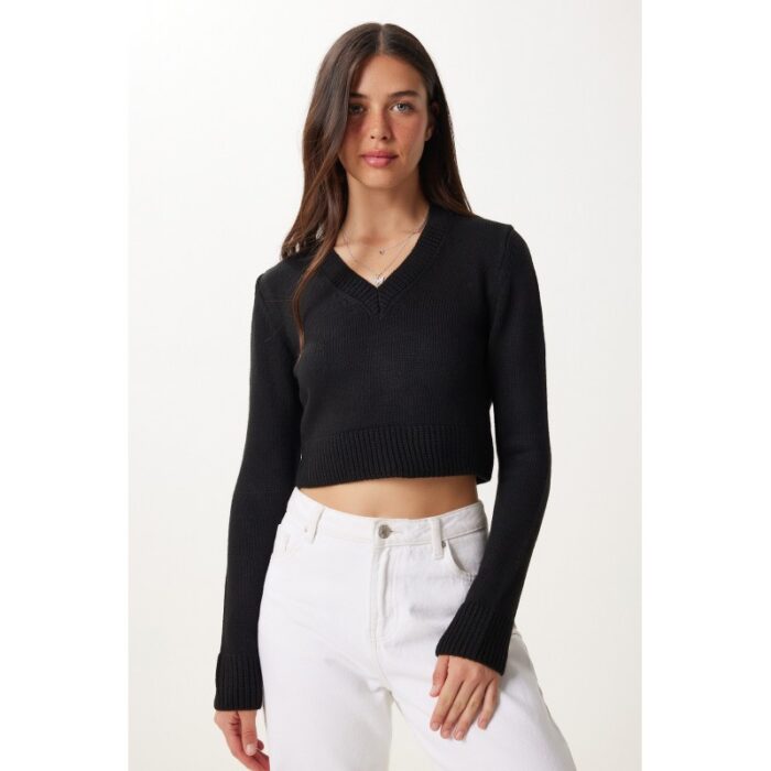 ⁦بلوزة ستاتي لون أسود Happiness İstanbul⁩ - الصورة ⁦4⁩