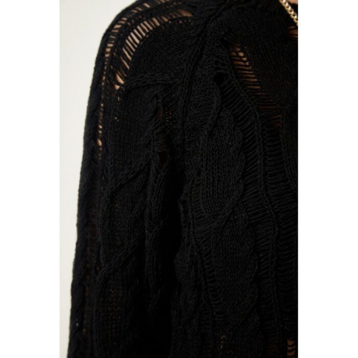 ⁦بلوزة ستاتي شتوي لون أسود Happiness İstanbul⁩ - الصورة ⁦2⁩