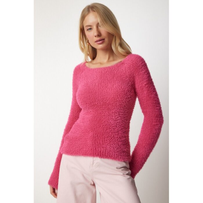 ⁦بلوزة ستاتي شتوي لون فوشي Happiness Istanbul⁩ - الصورة ⁦3⁩