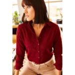 ⁦قميص ستاتي كوردروي لون زهري غامق Olalook⁩ - الصورة ⁦4⁩