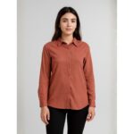 قميص ستاتي كوردروي لون عنابي