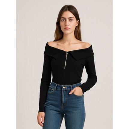 بلوزة ستاتي لون أسود