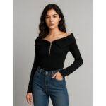 ⁦بلوزة ستاتي لون أسود⁩ - الصورة ⁦2⁩