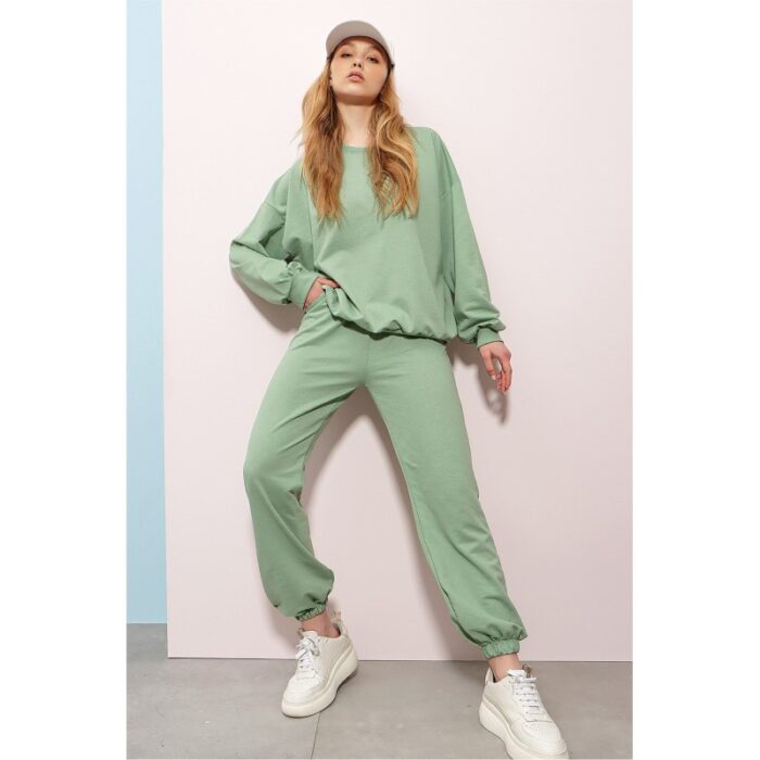 ⁦ترينج ستاتي خريفي لون أخضر فستقي Trend Alaçatı Stili⁩ - الصورة ⁦5⁩