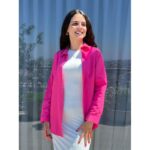 ⁦قميص ستاتي لون فوشي⁩ - الصورة ⁦2⁩