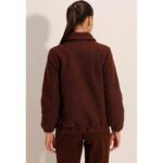 جاكيت ستاتي شتوي بسحاب لون بني Bigdart