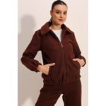 ⁦جاكيت ستاتي شتوي بسحاب لون بني Bigdart⁩ - الصورة ⁦4⁩