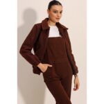 ⁦جاكيت ستاتي شتوي بسحاب لون بني Bigdart⁩ - الصورة ⁦5⁩