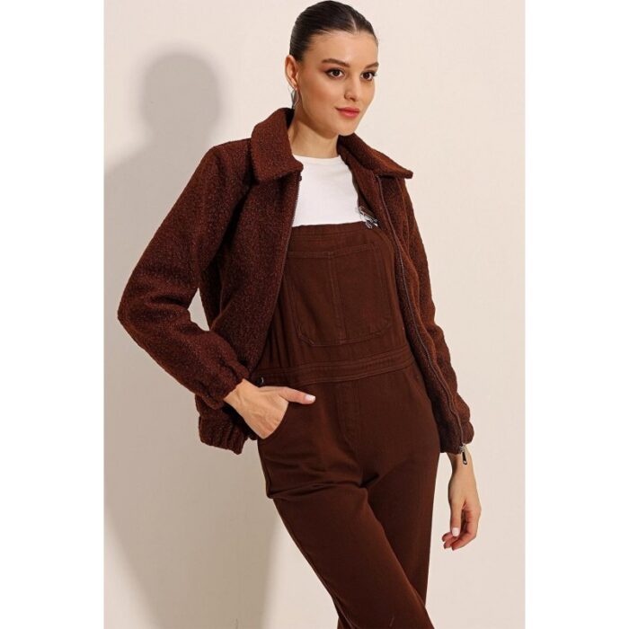 ⁦جاكيت ستاتي شتوي بسحاب لون بني Bigdart⁩ - الصورة ⁦5⁩