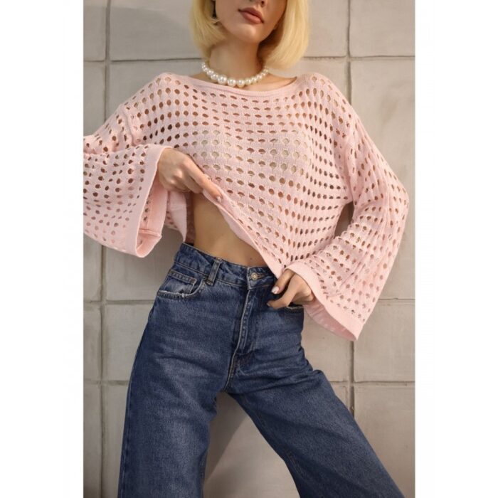 ⁦بلوزة ستاتي لون زهري⁩ - الصورة ⁦3⁩