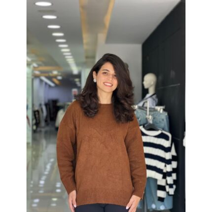 بلوزة ستاتي شتوي لون بني