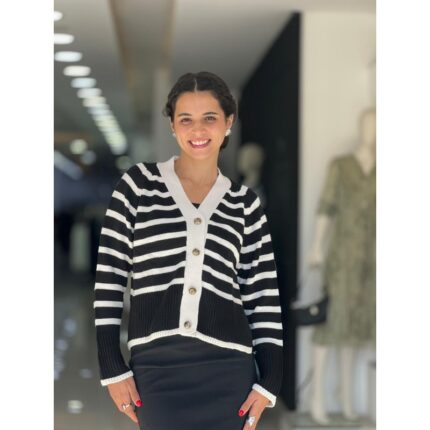 جرزة ستاتي لون أبيض مخطط أسود Happiness İstanbul