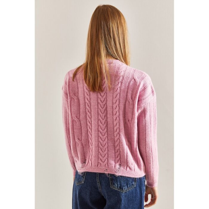 ⁦بلوزة ستاتي شتوي لون زهري Bianco Lucci⁩ - الصورة ⁦2⁩