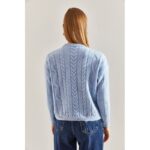 ⁦بلوزة ستاتي شتوي لون أزرق بارد Bianco Lucci⁩ - الصورة ⁦3⁩