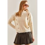 ⁦بلوزة ستاتي شتوي لون بيج Bianco Lucci⁩ - الصورة ⁦4⁩