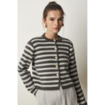 ⁦جرزة ستاتي شتوي لون سكني غامق مخطط سكني فاتح Happiness İstanbul⁩ - الصورة ⁦3⁩