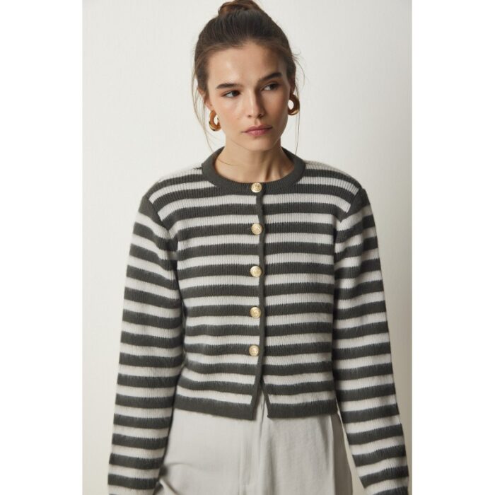 ⁦جرزة ستاتي شتوي لون سكني غامق مخطط سكني فاتح Happiness İstanbul⁩ - الصورة ⁦4⁩