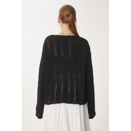 بلوزة ستاتي لون أسود Happiness İstanbul