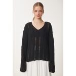 ⁦بلوزة ستاتي لون أسود Happiness İstanbul⁩ - الصورة ⁦3⁩