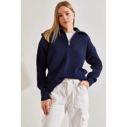 بلوزة ستاتي شتوي لون كحلي SHADE