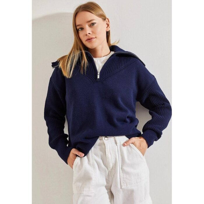 ⁦بلوزة ستاتي شتوي لون كحلي SHADE⁩ - الصورة ⁦4⁩