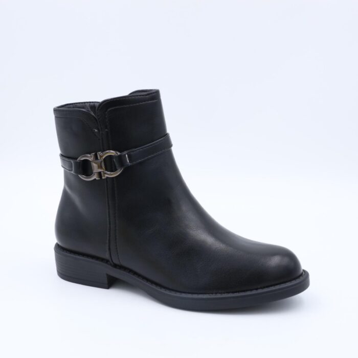 ⁦جزمة نسائية سحاب ساق متوسط الطول لون أسود⁩ - الصورة ⁦2⁩