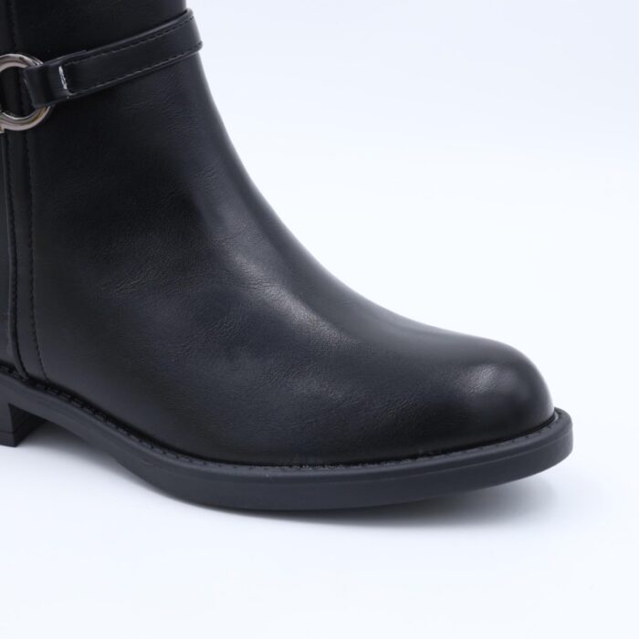 ⁦جزمة نسائية سحاب ساق متوسط الطول لون أسود⁩ - الصورة ⁦4⁩