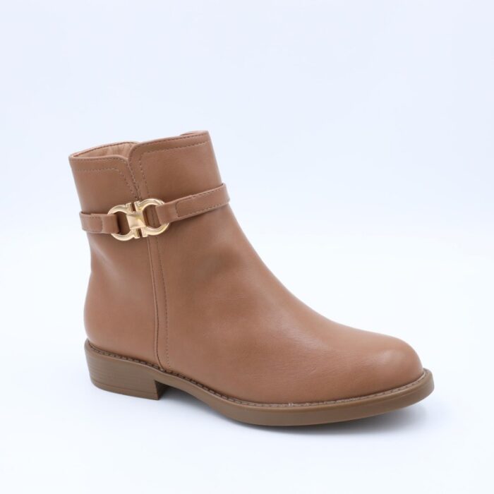 ⁦جزمة نسائية سحاب ساق متوسط الطول لون كاكي⁩ - الصورة ⁦2⁩