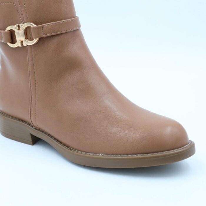 ⁦جزمة نسائية سحاب ساق متوسط الطول لون كاكي⁩ - الصورة ⁦6⁩