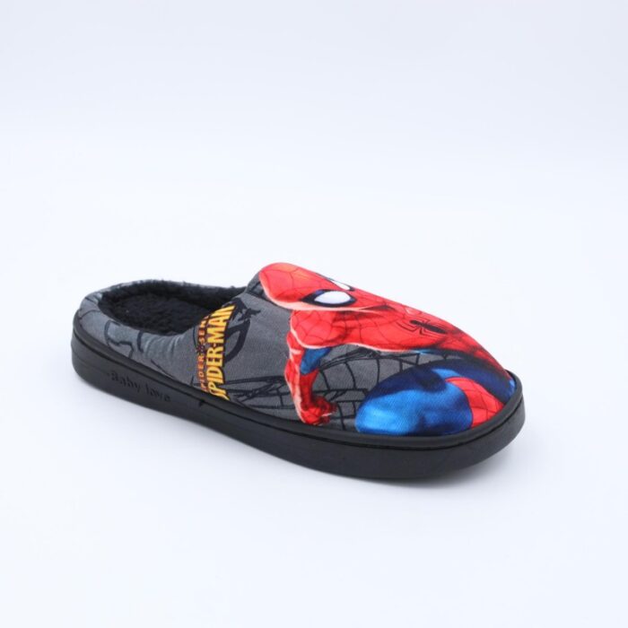 ⁦شبشب شتوي فرو من الداخل سبايدر مان للأطفال لون أسود⁩ - الصورة ⁦5⁩