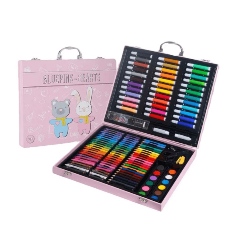 ⁦مجموعة أدوات رسم وفنية للأطفال اللون الزهري⁩ - الصورة ⁦1⁩