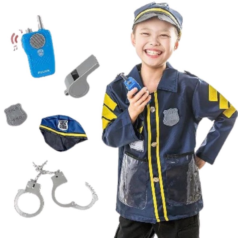 ⁦بدلة رجل الشرطة الصغير للاطفال- قياس L-طول 110-131⁩ - الصورة ⁦1⁩