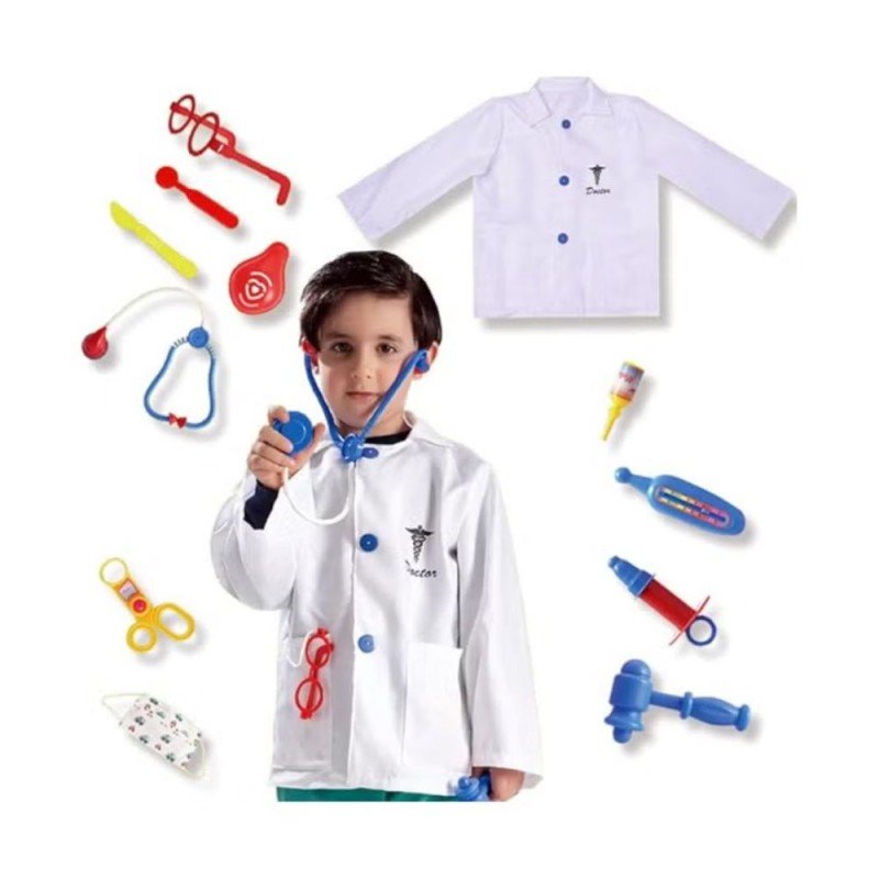 103394620_6970e5f66408e بدلة الطبيب الصغير للاطفال- قياس XL-طول 130-150 - الصورة 1