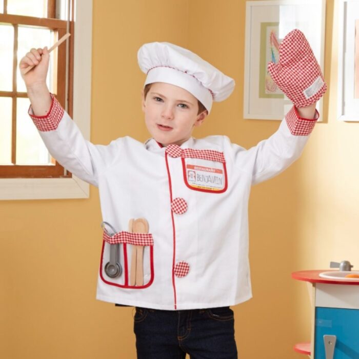⁦بدلة طباخ الصغير للاطفال- قياس L-طول 110-130⁩ - الصورة ⁦2⁩