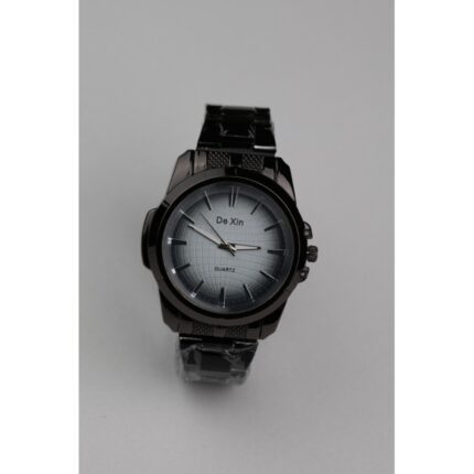 ساعه يد رجالية دائرية ستانلس ستيل لون أسود