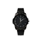 ⁦ساعه يد رجالية دائرية ستانلس ستيل لون أسود⁩ - الصورة ⁦2⁩