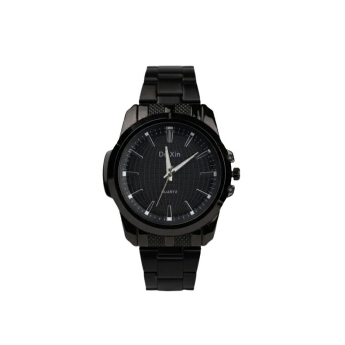 ⁦ساعه يد رجالية دائرية ستانلس ستيل لون أسود⁩ - الصورة ⁦2⁩