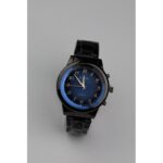 ساعه يد رجالية دائرية ستانلس ستيل لون أسود