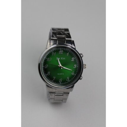 ساعه يد رجالية دائرية ستانلس ستيل لون فضي